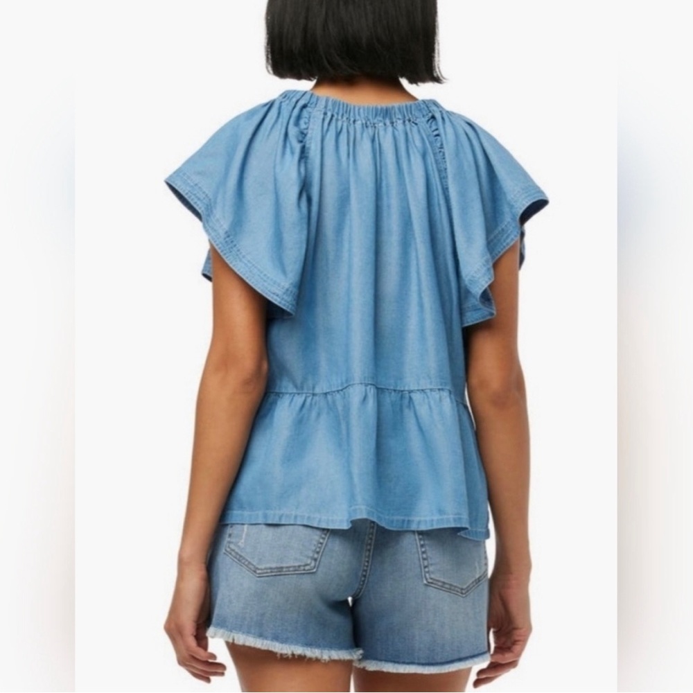 NWT Joe's Jeans Chambray Flutter Top - Picture 3 of 5